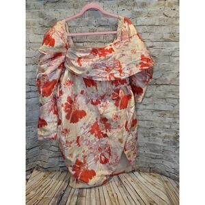Asos Luxe Floral Print Knee Length Formal Dress Size 20